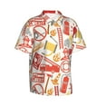 thumbnail image 2 of Kll Men'S Hawaiian Shirt Short Sleeve Button Down Beach Shirts-Firefighter Icons, 2 of 8