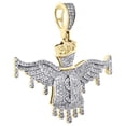 thumbnail image 2 of 10K Yellow Gold Round Diamond Money Bag Drip Pendant 1.30" Pave Charm 1/2 CT., 2 of 6