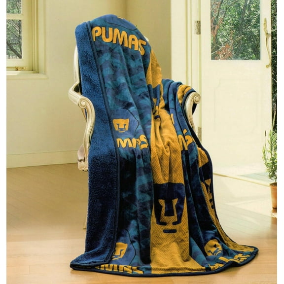 Pumas Silk Touch Sherpa Lined Throw Blanket, 50" x 60
