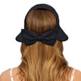 thumbnail image 2 of VISALY Wide Brim Empty Top Sun Hat with Bow Knot Uv Protection Adjustable Back Tie Visor Cap Lightweight Packable Breathable Outdoor Beach Golf Travel Sun Hat Sun Visor Hat for Women Black One Size, 2 of 8