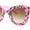 Pink Flower Green - Brown, variant on Girls Kids Size Oversize Cat Eye Retro Sunglasses White Purple Flower - Smoke