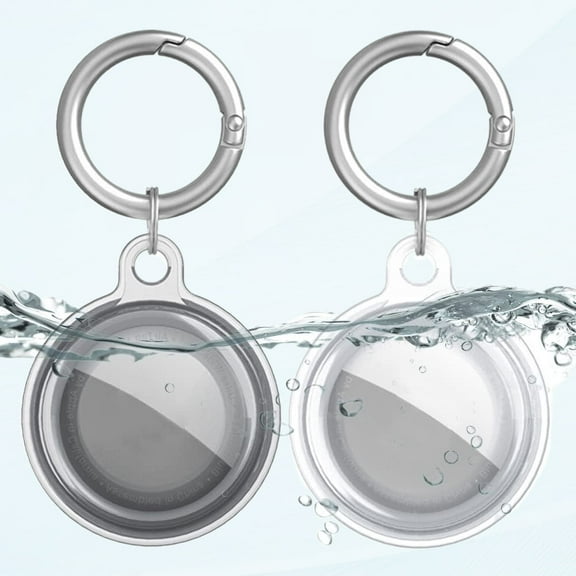 2 Pack Waterproof Air Tag Case with Keychain for Apple Air Tag, Anti-Scratch Air Tag Holder Protective Cover Air Tag GPS Finder Tag for Kids/Dog/Cat Pet Collar/Car Key/Luggage
