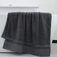 thumbnail image 4 of Beautynvta Bath Towels for Bathroom, Solid Color Cotton Bath Towel, Soft Absorbent Thickened Bath Towels for Bathroom, Travel, Camp, Hotel, and Spa, 39.4''x19.7'', Dark Gray, 4 of 6