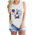 thumbnail image 3 of JURANMO Ladies Summer Tops Loose Fit Crewneck Sleeveless Tanks Cute Gnomes Print USA Flag Graphic Tees Independence Day Patriotic Shirts Vest Multicolor XL Prime By Hour, 3 of 5