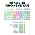 thumbnail image 2 of TFixol PBT Pudding Key Caps 108 Keys PBT Thickened Two-color Key Cap Set OEM Height for Mechanical Keyboard White(Only Keycaps), 2 of 6