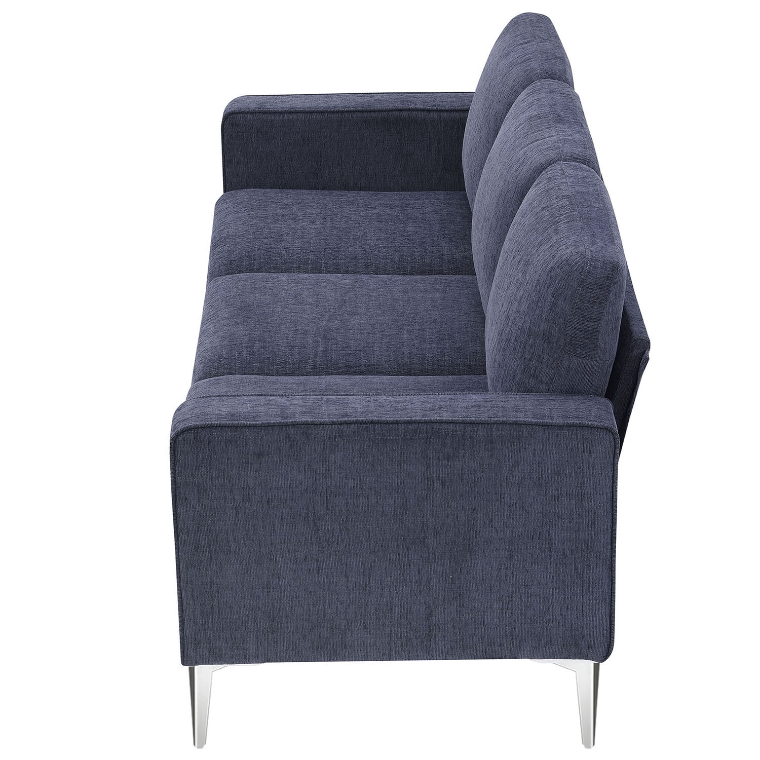 Kadyn Modern 3-Piece Sofa Sets, Upholstered 3-Seat Sofa with Sturdy Metal Legs, Loveseat and Single Chair for Living Room Furniture Set, Blue-gray