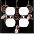 thumbnail image 3 of Metal Light Switch Plate Cover Beaded Feather Dreamcatcher DRM003, 3 of 13