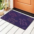 thumbnail image 2 of Bathroom Rug Non-Slip Mat, Super Soft Absorbent Bath Mat - Oriental Tribal Purple Doodle Flannel Non-Slip Floor Mat, 36"x24", 2 of 8
