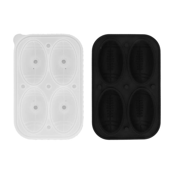 2Pcs Silicone Ice Cube Molds Fun Shapes Round Sphere Ball Mold for Whiskey Cocktails Game Day Rugby