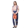 thumbnail image 2 of Halloween Family Matching Costume Sets, Pumpkin Head Mask with Striped Shirt and Suspender Pants, Parent-Kids Scarecrow Cosplay Outfit for Party, 2 of 7