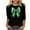 Black, variant on Posijego Plus Size Womens 3/4 Sleeve Shirts St Patricks Day Print Ladies Crew Neck Basic Tee Shirt Summer Tunic Tops