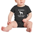 thumbnail image 2 of Warning: Protected by A Great Dane Dog Funny Baby Rompers Infant Clothes (Black,18-24 Months), 2 of 5