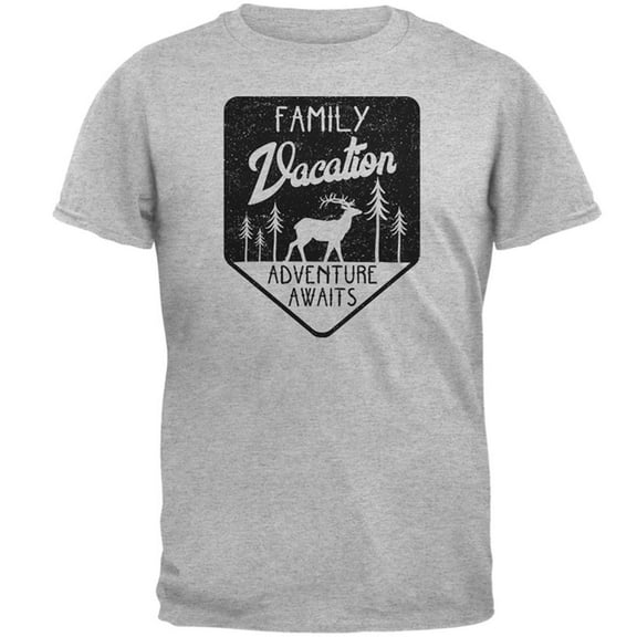Family Vacation Adventure Awaits Mens T Shirt Heather X-LG