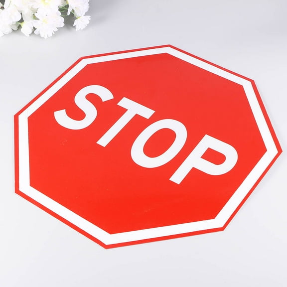 NICEXMAS Stop Safety Sign Red Aluminum Plate for Wall Decoration, Indoor and Outdoor Use