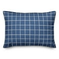 thumbnail image 2 of Creative Products Welcome Blue and White Drawn Plaid 14x20 Indoor / Outdoor Pillow, 2 of 3