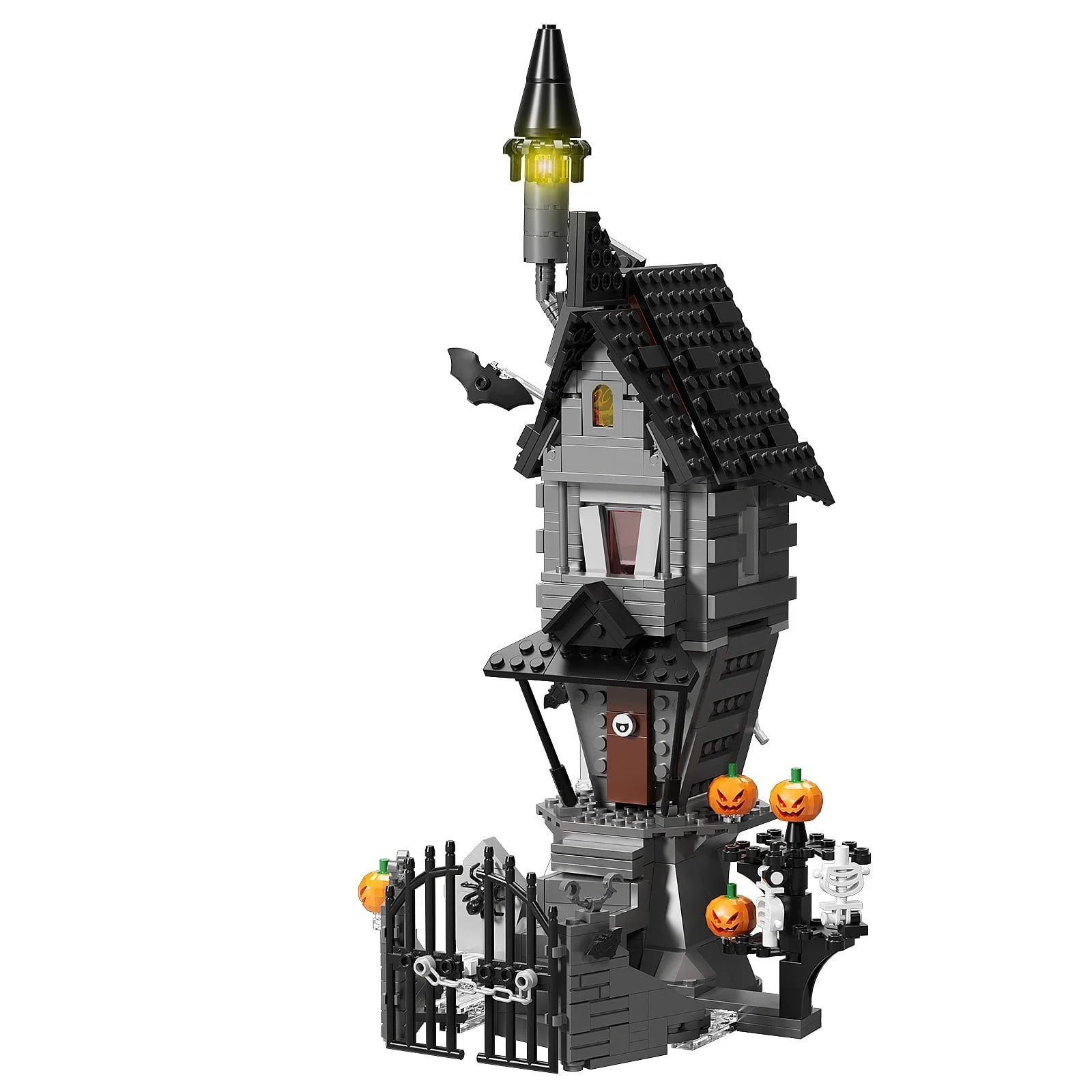 MOC House Building Blocks Set Ghost Skeleton Hut DIY Bricks Toy Collectible Model Kit for Teens and Adults Christmas Halloween Gift