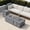 Gray-Wood Grain, variant on 42 in. Retangular Coating Steel Propane Firepit Table, 50,000 BTU Outdoor Fire Pit Table in Gray-Rock Veins