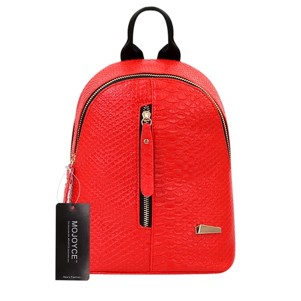 Mochila de cuero PU para mujer, mochila escolar de lujo, mochila de viaje (rojo)-140231.05 Tmvgtek Para estrenar