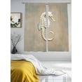 thumbnail image 4 of Sea Horse Sheer Curtains 72 Inch Long 2 Panels, Vintage Seahorse Gradient Brown Green Texture Light Filtering Rod Pocket Curtains, Sheer Voile Drapes for Living Room Bedroom, 52"x72", 4 of 8