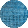 thumbnail image 1 of Ahgly Company Machine Washable Indoor Round Abstract Blue Eyes Blue Area Rugs, 5' Round, 1 of 7