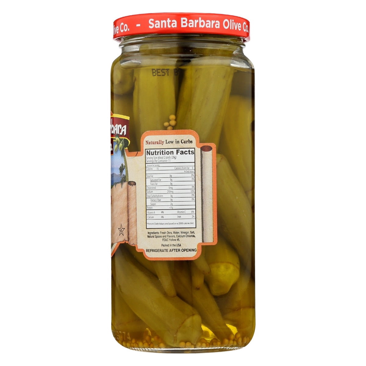 Santa Barbara: Pickled Okra, 16 Oz Pack Of 6