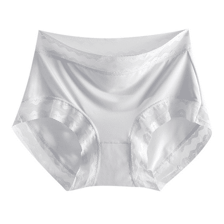 Fulorrnie Underwear for Women Seamless Briefs Comfort High Waisted Panties Cute Elastic Waist Antimicrobial Protection Breathable Panty Light Gray XL