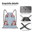 thumbnail image 3 of Kdxio merry Christmas rabbit Print Drawstring Backpack Bag,Waterproof Draw String Back Sack, Gym Drawstring Bags Swim Bag For Unisex, 3 of 5
