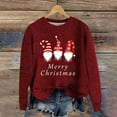 thumbnail image 4 of Christmas Sweaters Women Funny Cute Xmas Print Long Sleeve Knit Tunics Casual Fashion Holiday Crew Neck Blouses, 4 of 4