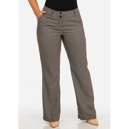 plus pants office wear straigth juniors patterned career leg womens brown dress business dialog displays option button additional opens zoom