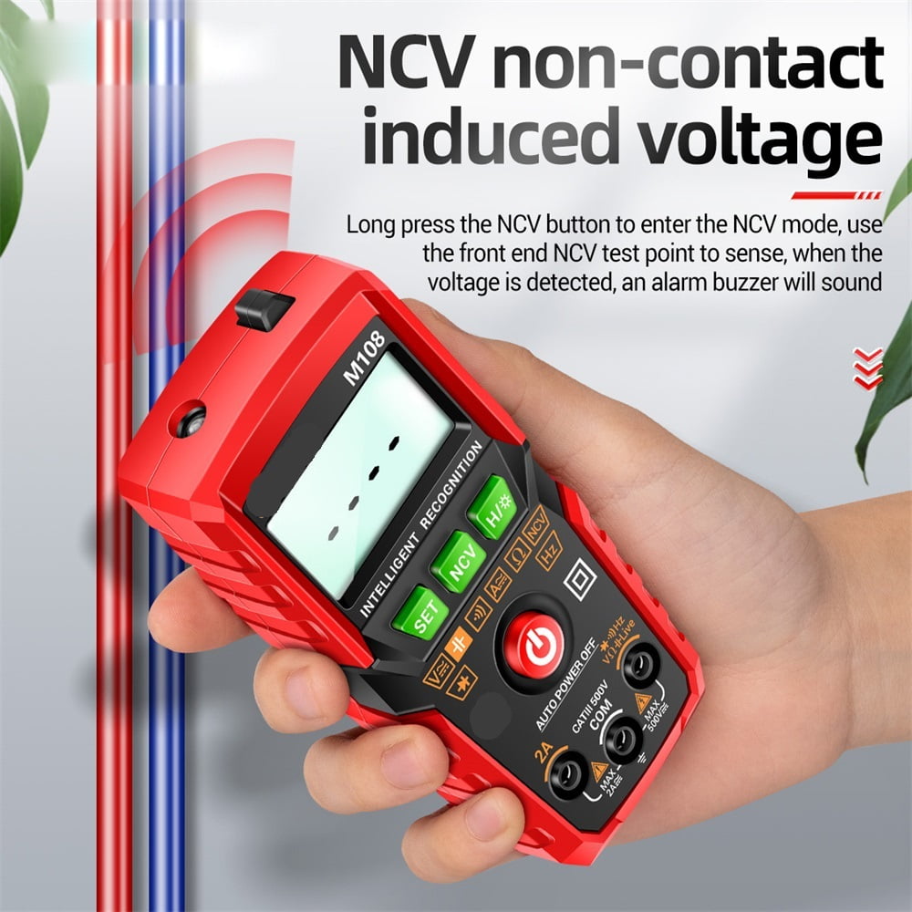 Mini Digital Multimeter 4000 Counts Non Contact Current Voltage Tester Resistance Capacitance Meter ,High&Low Sensitivity