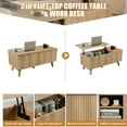 thumbnail image 5 of Wirrytor Modern Lift Top Coffee Table with Hidden Storage, Square Center Table with Adjustable Shelf for Living Room, Farmhouse Coffee Table with Large Compartment, 5 of 10