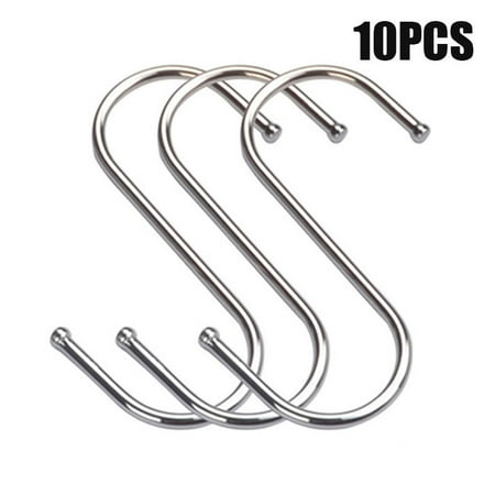 

10pcs S Hook Stainless Steel Hook Barbecue Hook Hanging Sausage Hanging Turkey Hanging Roast Duck Meat Tool Home
