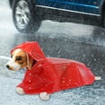 thumbnail image 3 of Bienvenido PU rojo mascota impermeable impermeable con capucha impermeable capa de lluvia chaqueta ropa para perros gatos, 3 of 8