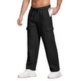 thumbnail image 5 of Men's Casual Sports Loose Leggings, Long Panel Fitness Running Training Pants for Gym, Yoga and Workout Sessions,Black,M, 5 of 7