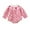 Pink, variant on Girls Romper Valentine's Day Heart and Bowknot Print Long Sleeve Romper Bodysuit Pullover for Girl Light Pink 6 Months-12 Months