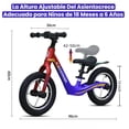 thumbnail image 2 of MYXSRI Bicicleta de Equilibrio Sin Pedales para Niños de 3 a 7 Años, Asiento Ajustable, Manubrio con Giro de 360°, Llantas Antipinchazos e Inflables de 14 Pulgadas – para Niñas y Niños, 2 of 8