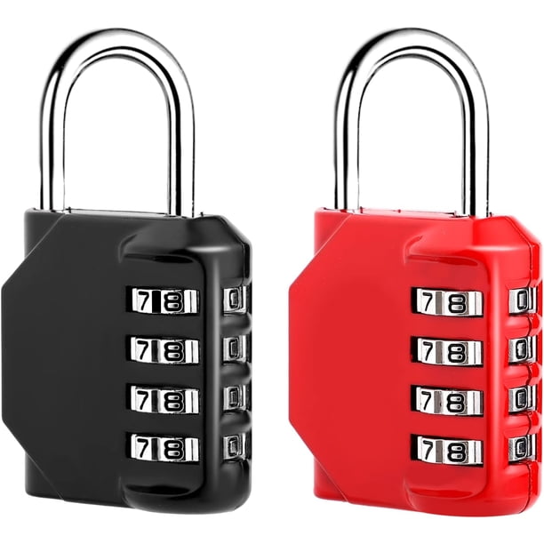 Candado de código de 4 dígitos de 2 piezas, candado de combinación impermeable de aleación de zinc, candado de casillero de código a prueba de herrumbre para armario, gimnasio, garaje, caja