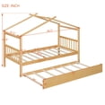 thumbnail image 3 of Bellemave Twin Size House Bed with Trundle, Wood Platform Bed Frame with House Shape Roof forTeens(Natural), 3 of 11