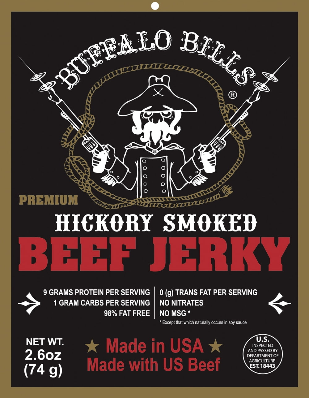 Buffalo Bills 2.6oz Premium Hickory Beef Jerky Packs (six 2.6oz beef jerky packs)