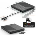 thumbnail image 3 of AUBEAMTO External CD DVD Drive, Ultra Slim CD Burner USB 3.0 with 4 USB Ports and 2 TF/SD Card Slots, Optical Disk Drive for Laptop Mac, PC Windows 11/10/8/7 Linux OS, 3 of 8
