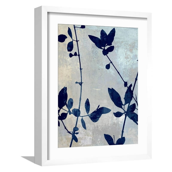Art.com Nature Blue Silhouette II Art Print by Danielle Carson, White Frame Wall Art, 17" x 21"