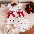 thumbnail image 2 of CAICJ98 Infant Baby Girl Valentines Day Outfits Ruffle Sleeve Heart Tank Tops Shorts Set Newborn Spring Summer Clothes (White,12-18 Months), 2 of 7