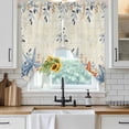 thumbnail image 3 of Swag Valance Curtains for Windows, Orange Blue Starfish Coastal Light Filtering Kitchen Curtains with Rod Pocket, Summer Beach Eucalyptus Rustic Window Treatment Valances, 36x63 - 2 PCS, 3 of 9