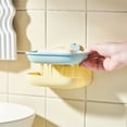 thumbnail image 4 of Nkmbld Bar Soap Holder Dish Wall Mounted Soap Box No Punching Required Cute Bathroom Double Layer Soap Box Household Bathroom Traceless Sticker Soap Case, Yellow, 4 of 8