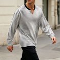 thumbnail image 6 of Kezqiaxn Long Sleeve Shirts for Men Casual Striped V-Neck Loose Pullover Tops Mens Clothes Fashion Clothing, 6 of 6