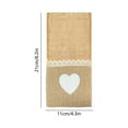 thumbnail image 2 of Festival Jute Lace Trims Cutlery Bag - Utensil Holder for Valentine's and Christmas, Knife and Fork Pouch for Wedding Party Napkin Bag, 2 of 6