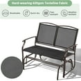 thumbnail image 6 of CRXX Outdoor Glider 2-Person Outdoor Glider Bench, Patio Glider Chair, Rocking Patio Chairs Outdoor Loveseat for Backyard, Poolside, Garden,Porch, Heavy Duty Steel Frame, Black, 6 of 8