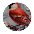 thumbnail image 2 of Awypu  Round Fitted Tablecloth Winter Red Birds Floral Berry Table Cloth with Elastic Edged Waterproof Wipeable Round Table Cover for Patio Parties Outdoor Decor White, 2 of 7