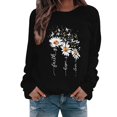 thumbnail image 1 of WZXFASHION Haut Ample pour Femmes Automne et Hiver Manches Longues Col Rond Imprimé Chandail Décontracté 50 % de Réduction Liquidation sous-Vêtements Thermiques Haut, 1 of 4