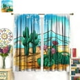 thumbnail image 3 of Cactus Decorative Curtains, Tropical Plant Cactus in Western Desert,for Kids Boys Bedroom Living Room Colorful Curtains, 2 Panel Set,42X63 Inch, 3 of 6